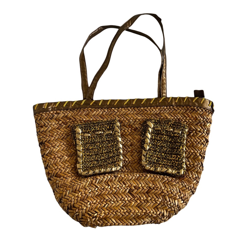 Brown straw tote